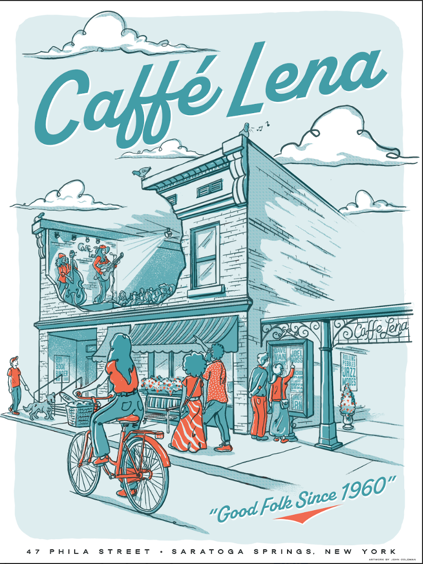 Caffè Lena – "Good Folk Since 1960" Screenprinted Poster