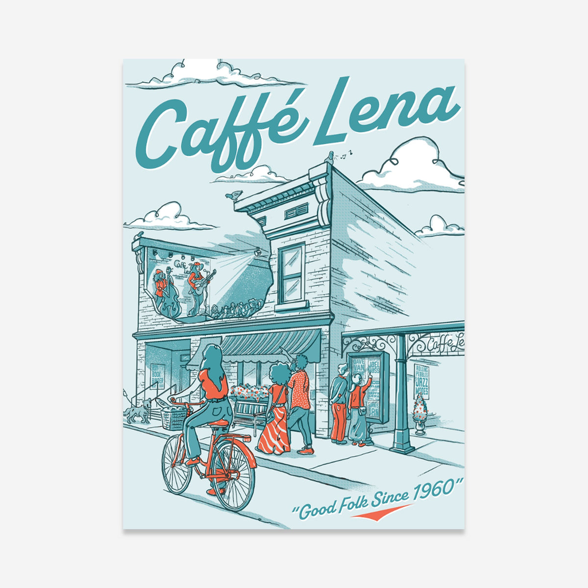 Caffè Lena – "Good Folk Since 1960" Screenprinted Poster