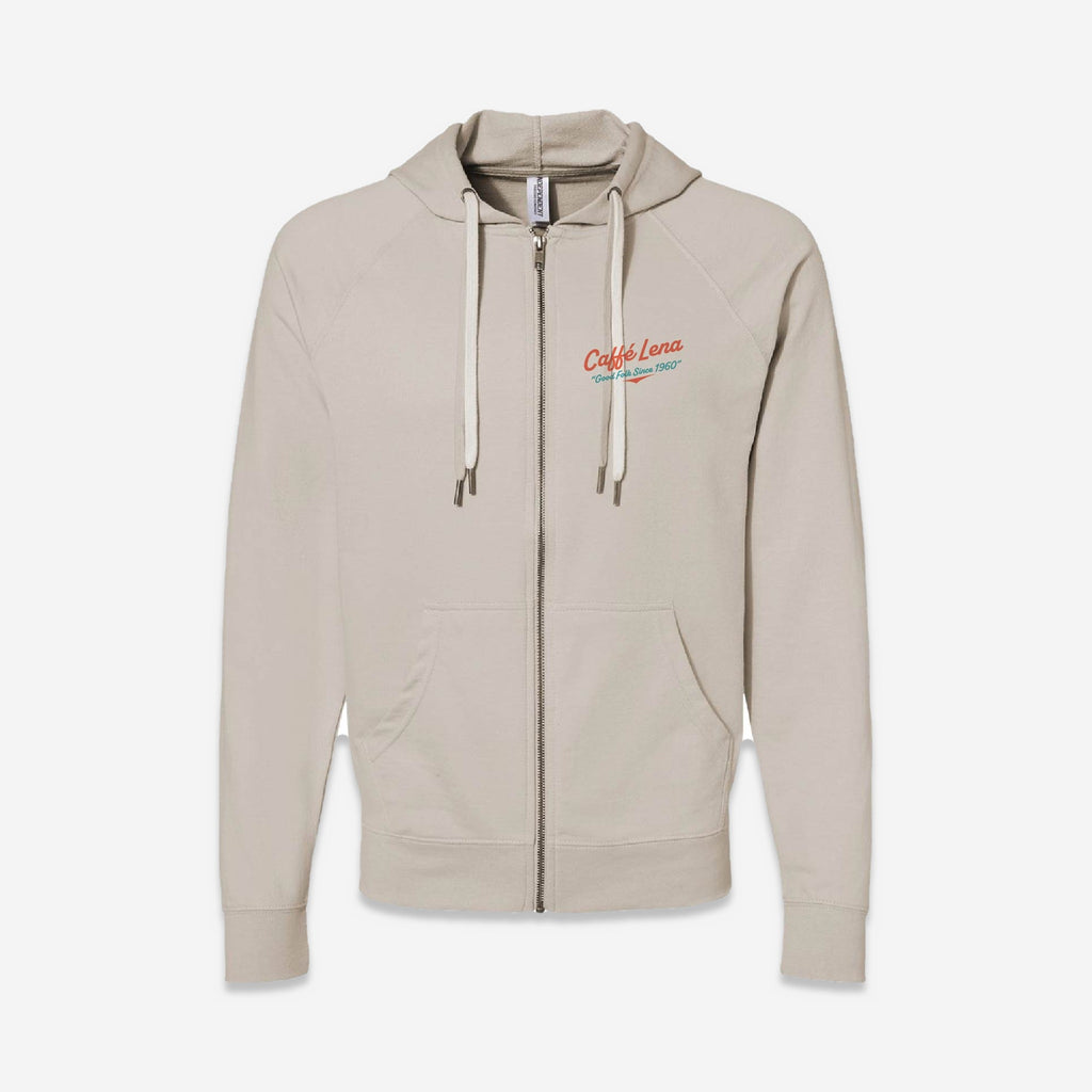 Caffè Lena Zip Hoodie in sand, front (placeholder image)