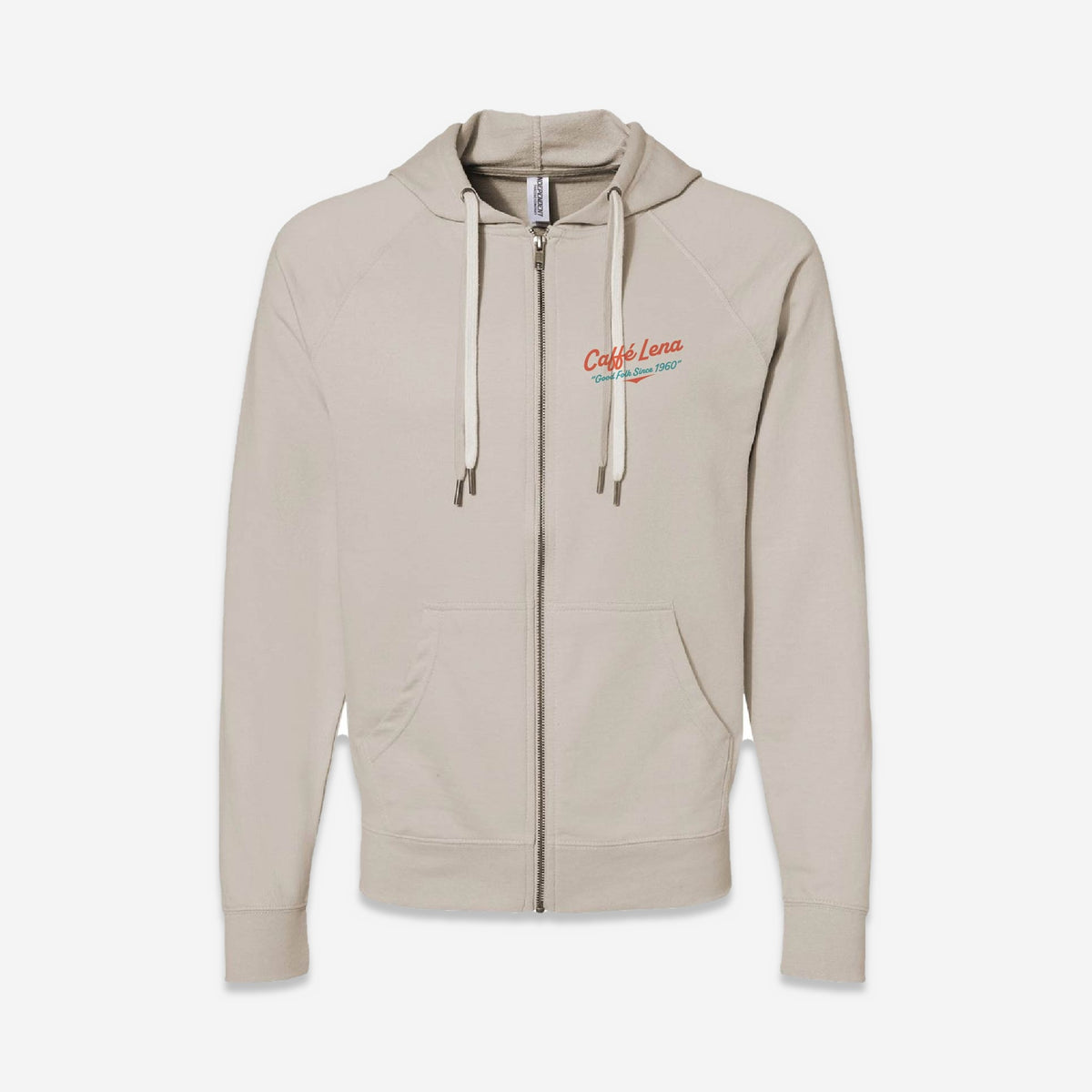 Caffè Lena Zip Hoodie in sand, front (placeholder image)